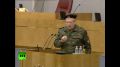 Полковник Жириновский выступил на заседании Госдумы в военной форме